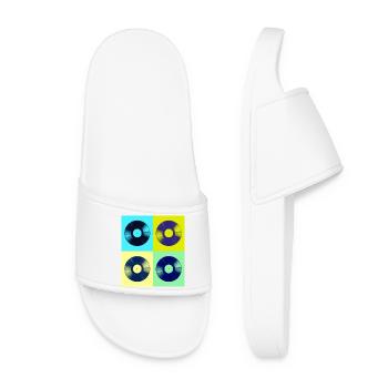 Pop Art Vinyl Albums - Women’s Pool Sliders - white - Front
