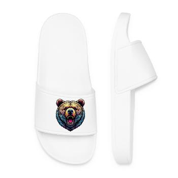Angry Ferocious Bear - Women’s Pool Sliders - white - Front