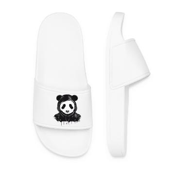 Tête d’ours panda drôle avec capuche à capuche - Claquettes Femme - blanc - Devant