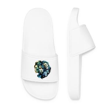 The Powerful Presence of Lions - Women’s Pool Sliders - white - Front