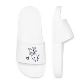 Chats en pose - Claquettes Femme - blanc - Devant