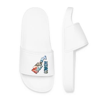 Watercolor Map Monaco - Women’s Pool Sliders - white - Front