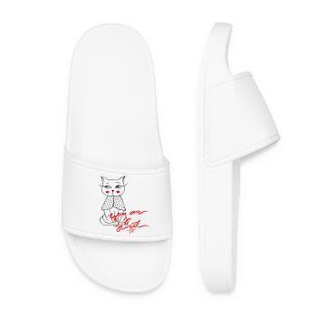 Tu es doux, chat - Claquettes Femme - blanc - Devant