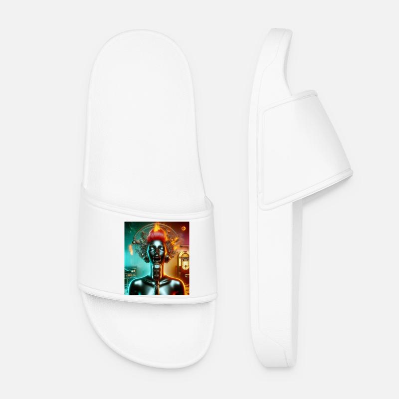 Jukebox Singer - Women’s Pool Sliders - white