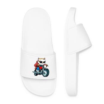 Cats Motorcyclists / Motorcycle Cat - Women’s Pool Sliders - white - Front