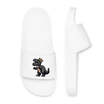 Dinosaure T-Rex Cartoon Couronne - Claquettes Femme - blanc - Devant