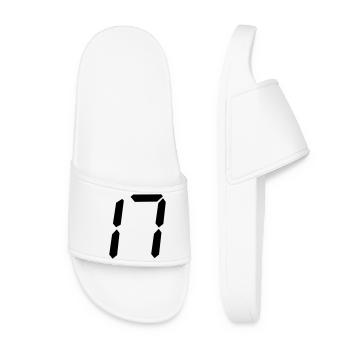 Digital number 17 - Women’s Pool Sliders - white - Front