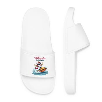 Surfer Unicorn - Women’s Pool Sliders - white - Front