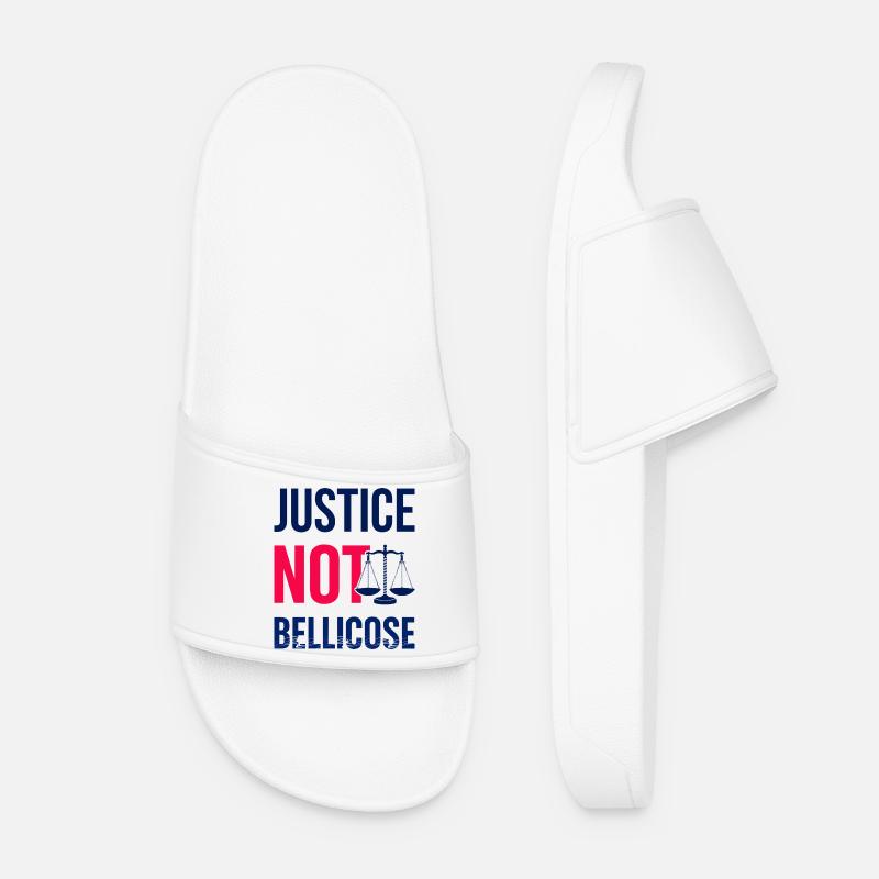 JUSTICE_NOT_BELLICOSE - Frauen Badelatschen - Weiß