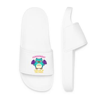 Penguinbat - Chillin' in the Dark - Women’s Pool Sliders - white - Front