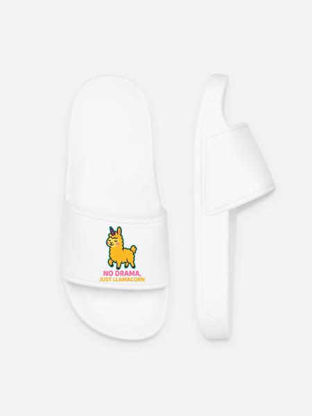 Llamacorn - No Drama, Just Llamacorn - Women’s Pool Sliders - white