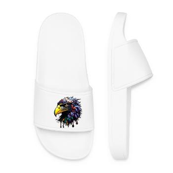 Colorful eagle with bright feathers - Women’s Pool Sliders - white - Front