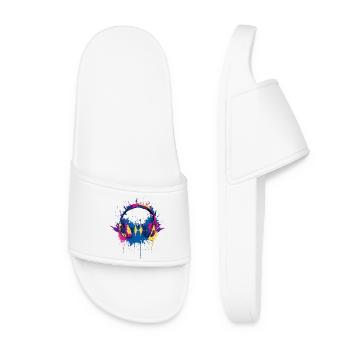 Vibrant_Music_Headphones_Equalizer_Splash - Frauen Badelatschen - Weiß - Vorne
