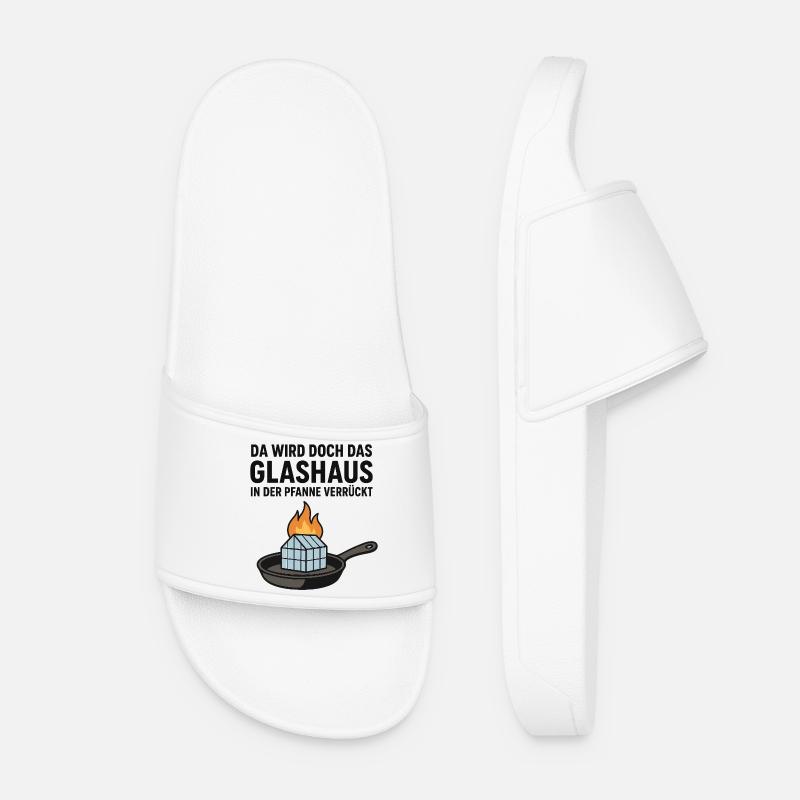 Da_wird_doch_das_Glashaus_in_der_Pfanne_verrückt - Women’s Pool Sliders - white