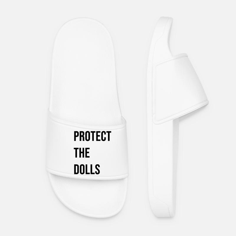 Protect_the_Dolls_- - Frauen Badelatschen - Weiß