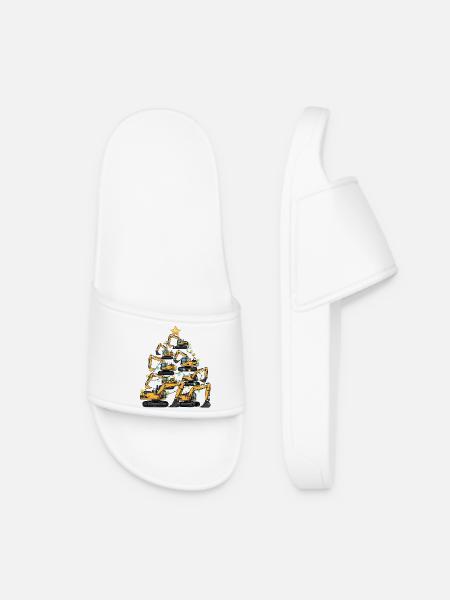 Lustiger Bagger Weihnachtsbaum Geschenk - Frauen Badelatschen - Weiß