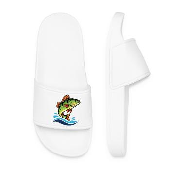 Colorful perch perch fishing - Women’s Pool Sliders - white - Front