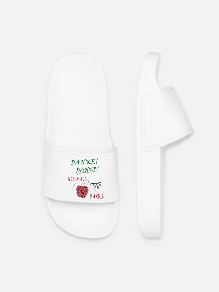 Danke Danke Rosen Stickerei - Frauen Badelatschen - Weiß