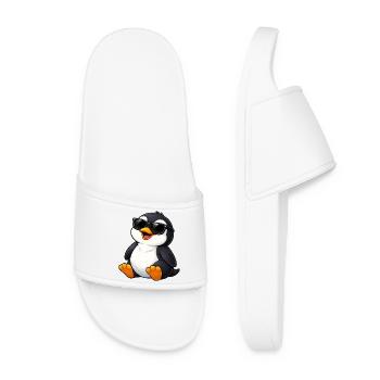 Cooler Pinguin mit Sonnenbrille Süßer Cartoon Spaß - Frauen Badelatschen - Weiß - Vorne