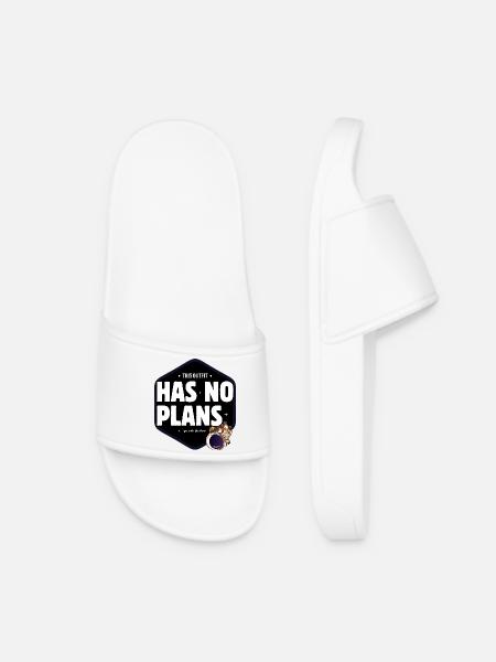 Has No Plans Space Outfit Meme - Women’s Pool Sliders - white