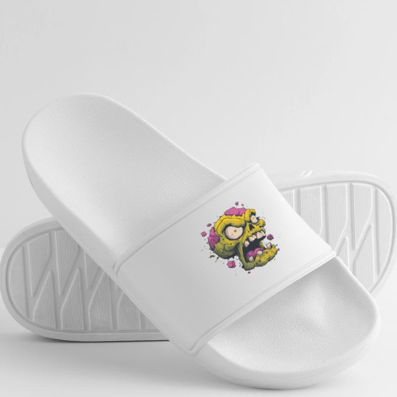 Exploding Skull – Comic Horror Motif Women’s Pool Sliders