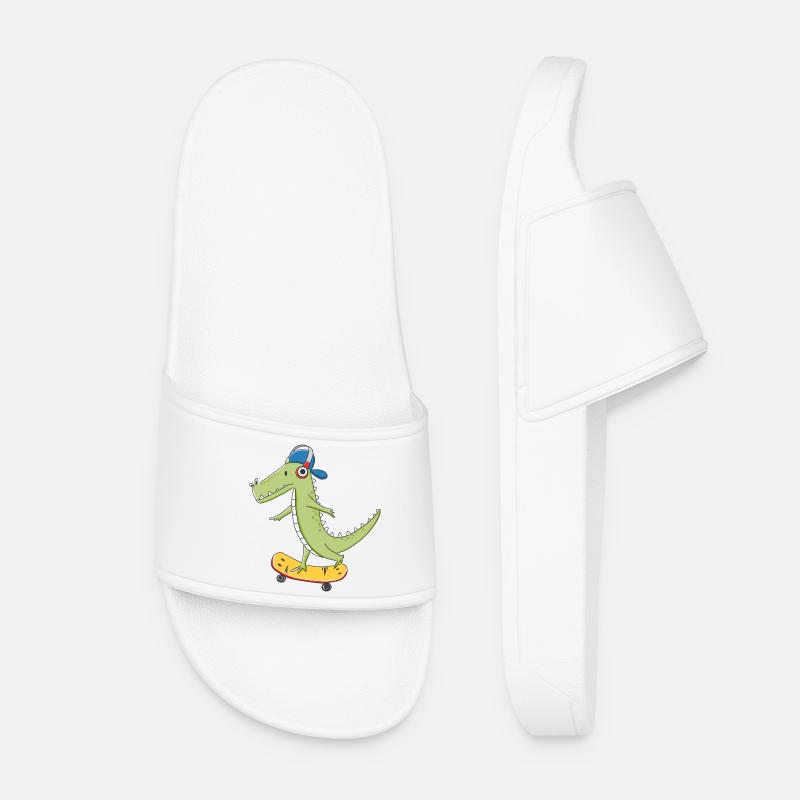 cooles Skater KROKO - Frauen Badelatschen - Weiß