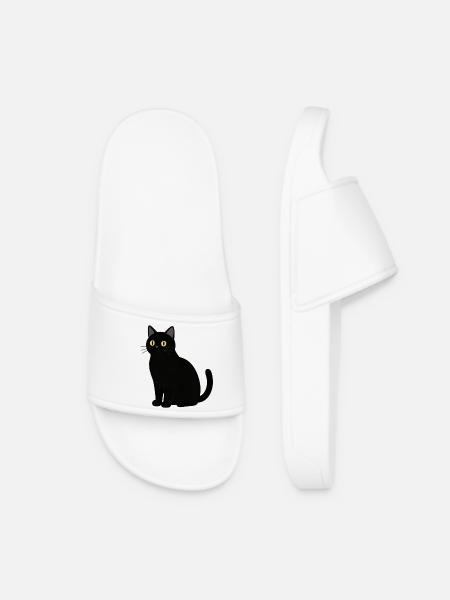 schwarze Katze Katze schwarz - Frauen Badelatschen - Weiß