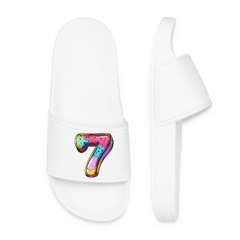 7 Nombre coloré - Claquettes Femme - blanc - Devant
