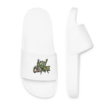 Low Culture Camouflage Motif for JDM Tuning Fans - Women’s Pool Sliders - white - Front