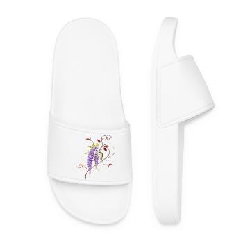 Wisteria blossoms full of lightness, tranquility and zen - Women’s Pool Sliders - white - Front