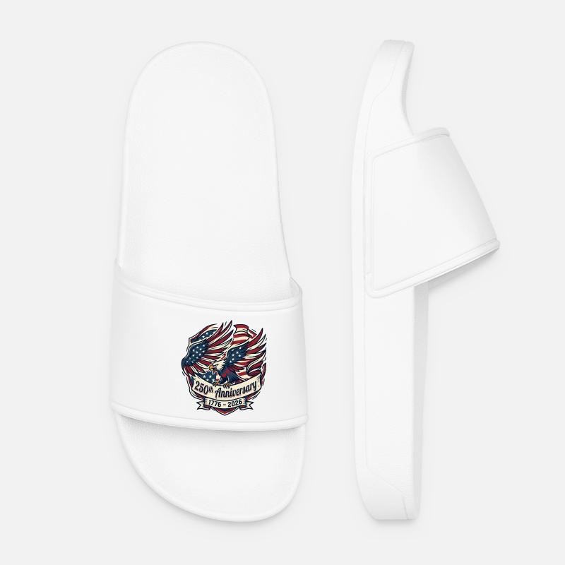 Eagle Flag 250th Anniversary - Women’s Pool Sliders - white