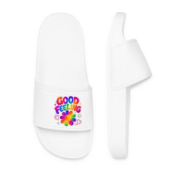 BONNE SENSATION - Ambiances rétro colorées avec un flower power - Claquettes Femme - blanc - Devant