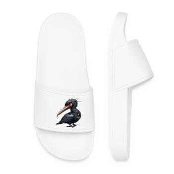 Mechanical bird with skull necklace - Women’s Pool Sliders - white - Front