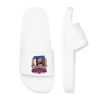 Super Grandma Money On Frontdoor - Superhero Granny - Women’s Pool Sliders - white - Front