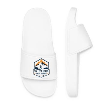 Course en sentier. Collectionner des miles, pas des choses - Claquettes Femme - blanc - Devant