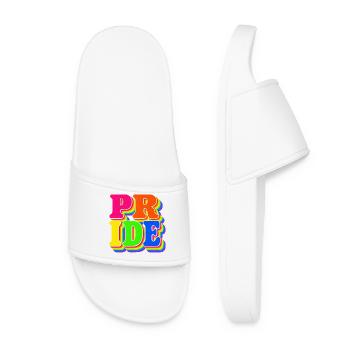 Pride Regenbogen Geschenk für LGBTQ Fans - Frauen Badelatschen - Weiß - Vorne