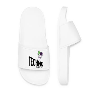 Cosmic Cute Alien on Astronaut - Women’s Pool Sliders - white - Front
