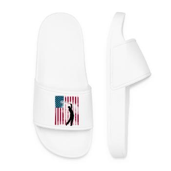 USA Team America drapeau de spor du golfeur de golf - Claquettes Femme - blanc - Devant