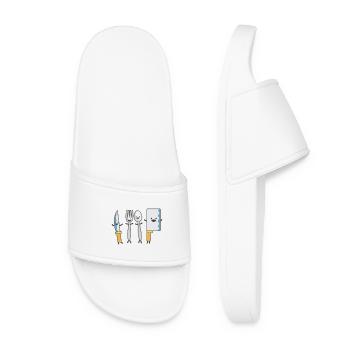 Children's motif dancing cutlery children's shirt cutlery - Women’s Pool Sliders - white - Front