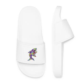 Colorful shark - Women’s Pool Sliders - white - Front
