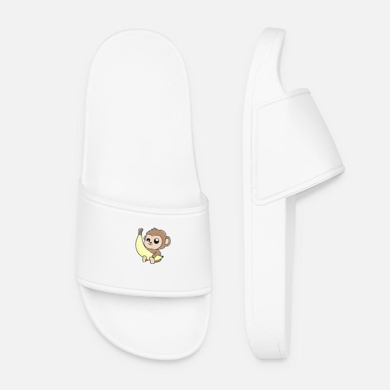 Affe Banane Geschenk - Frauen Badelatschen - Weiß