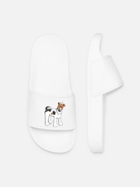 Foxterrier - Fox Terrier - Hund - Frauen Badelatschen - Weiß