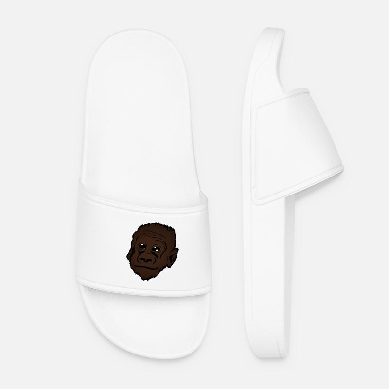 Gorilla animal motif - Women’s Pool Sliders - white