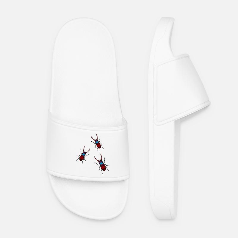 Insects Stag Beetle Insect Antlers Forest animals - Women’s Pool Sliders - white