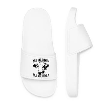 Not Your Mum Not Your Milk Vegan Veggie Vegetarian - Women’s Pool Sliders - white - Front