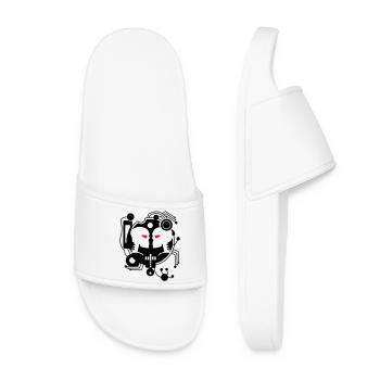 Cyber Love circuit with two cyborgs - Women’s Pool Sliders - white - Front