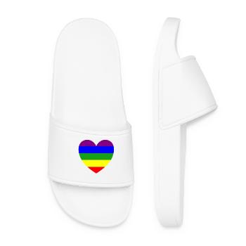 Masque coeur arc-en-ciel - Claquettes Femme - blanc - Devant