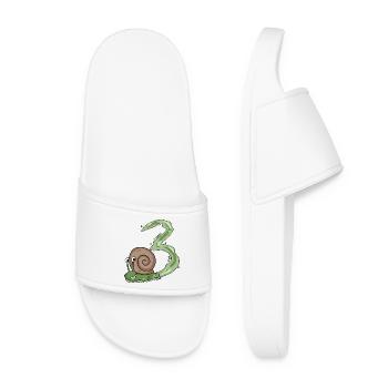 Escargot 3e anniversaire - cadeau 3 ans - Claquettes Femme - blanc - Devant