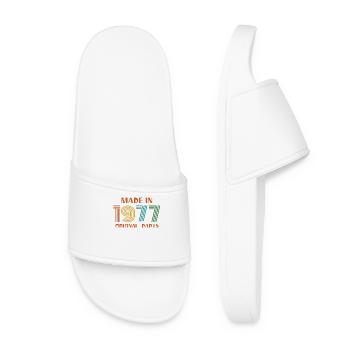 Made in 1977 Birthday Original Parts - Women’s Pool Sliders - white - Front