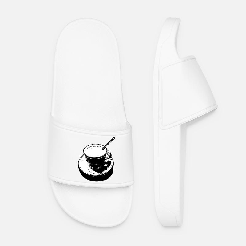 Coffee cup black and white - Women’s Pool Sliders - white
